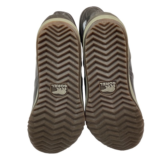 SOREL Firenzy Breve Leather Zip Up Winter Boot Gray - Picture 10 of 11